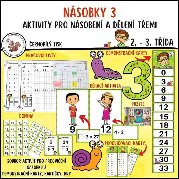Násobky 3 - malá násobilka