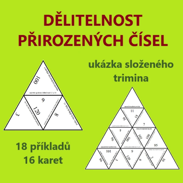 Trimino – DĚLITELNOST PŘIROZENÝCH ČÍSEL