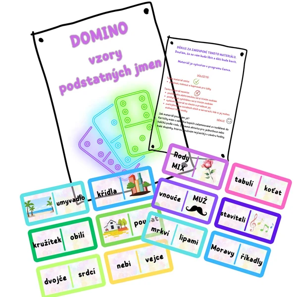 DOMINO - vzory podstatných jmen