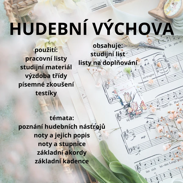 HUDEBNÍ VÝCHOVA + pracovní listy