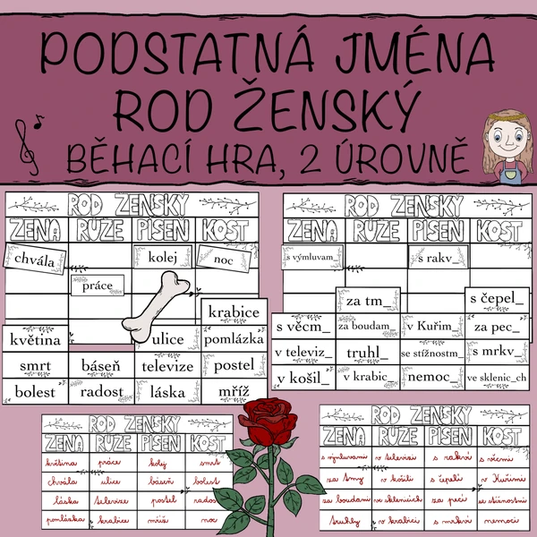 Podstatná jména rodu ženského - běhačka
