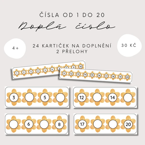 Doplň čísla - KVĚTINKY