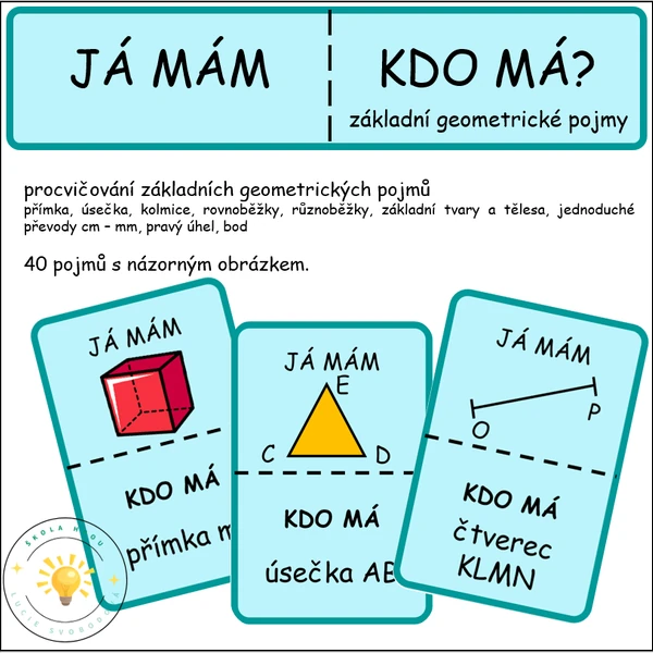 Já mám, kdo má? - geometrické pojmy