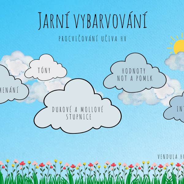 Jarní vybarvování - Procvičování učiva hudební výchovy