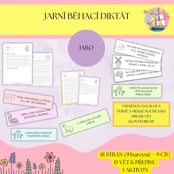 Jarní běhací diktát pro 3.-5. třídu