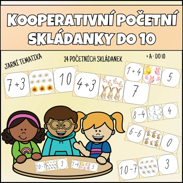 Kooperativní početní skládanky - sčítání a odčítání do 10