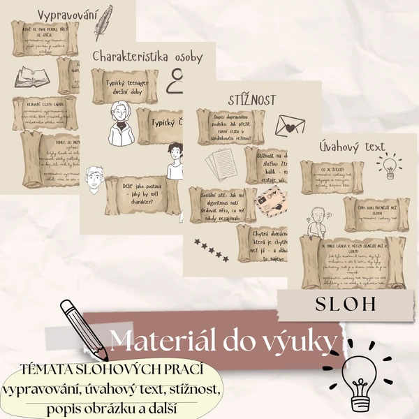 Témata slohových prací - různé druhy