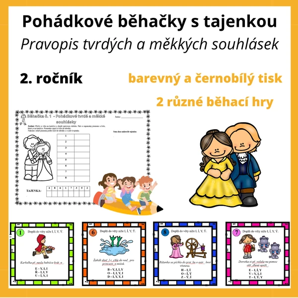 Pohádkové běhačky: pravopis tvrdých a měkkých souhlásek