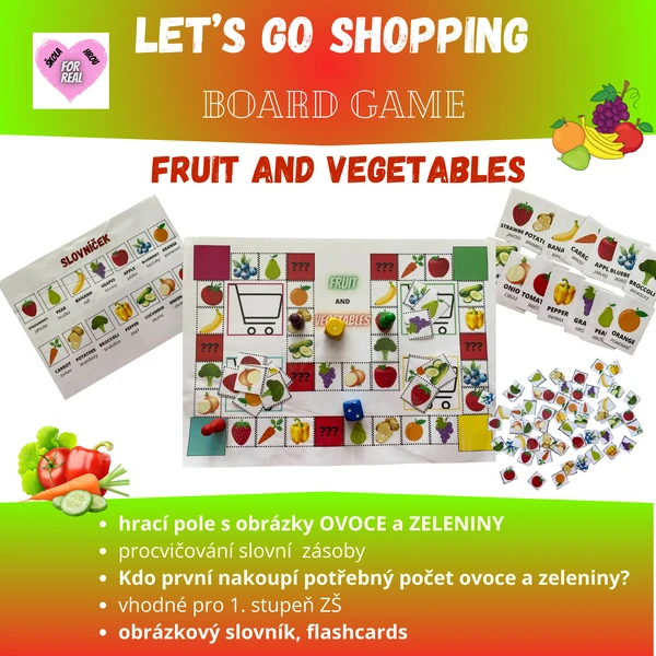 Let's go shopping - FRUIT and VEGETABLES - board game