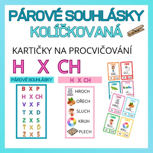 Párové souhlásky (Kolíčkovaná - H a CH)