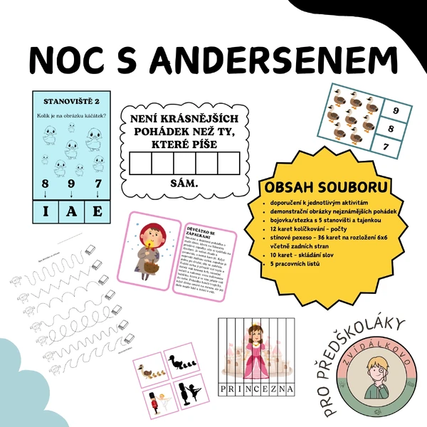 Noc s Andersenem - aktivity do školky 