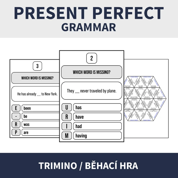 ENG - PRESENT PERFECT (běhací hra, trimino)