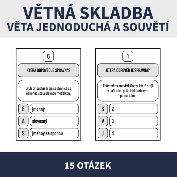 VĚTA JEDNODUCHÁ A SOUVĚTÍ (běhací hra)