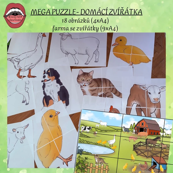 MEGA PUZZLE DOMÁCÍ ZVÍŘÁTKA 