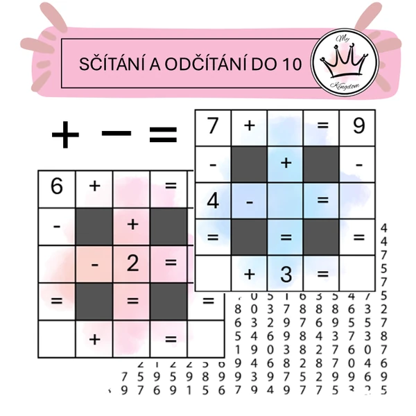 Sčítání a odčítání do 10 - TABULKA