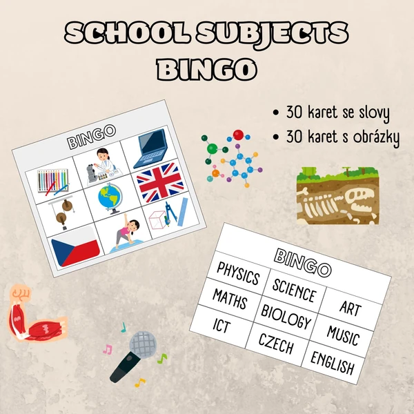 School subjects - bingo