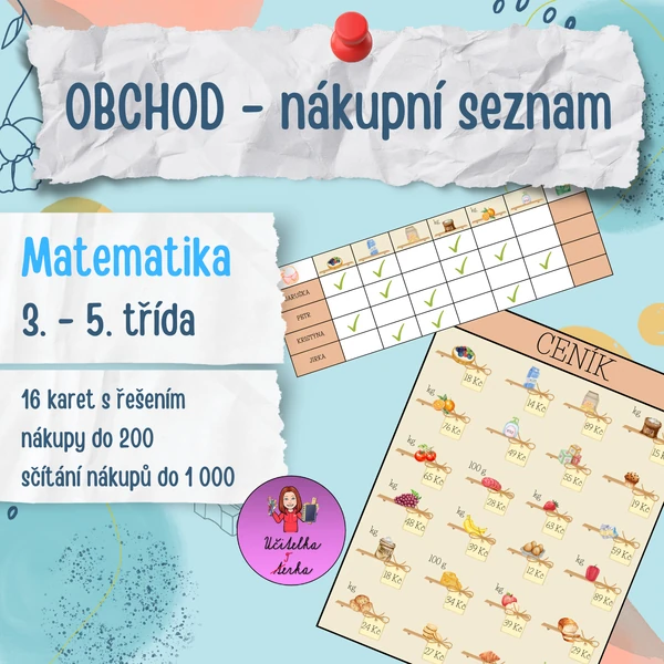 Obchod - nákupní seznamy - tabulka