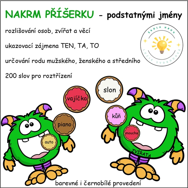 Nakrm příšerku - podstatnými jmény