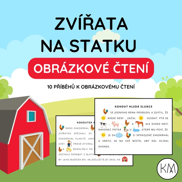 ZVÍŘATA NA STATKU - OBRÁZKOVÉ ČTENÍ 