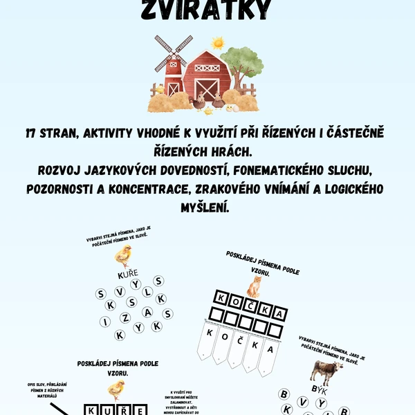 PÍSMENKOHRANÍ S DOMÁCÍMI ZVÍŘÁTKY