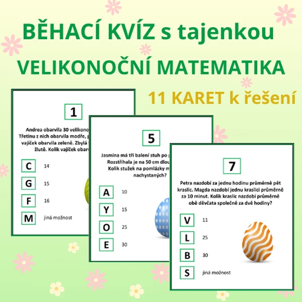 BĚHACÍ KVÍZ s tajenkou – VELIKONOČNÍ MATEMATIKA