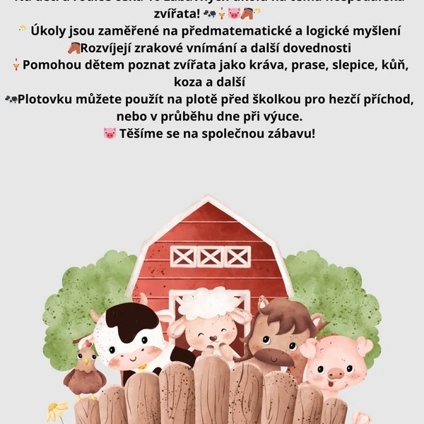 Plotovka- hospodářská zvířata 🐄🐔🐷🐴🐑