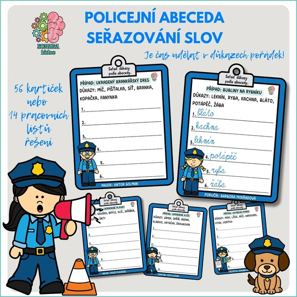 Policejní abeceda – seřazování slov