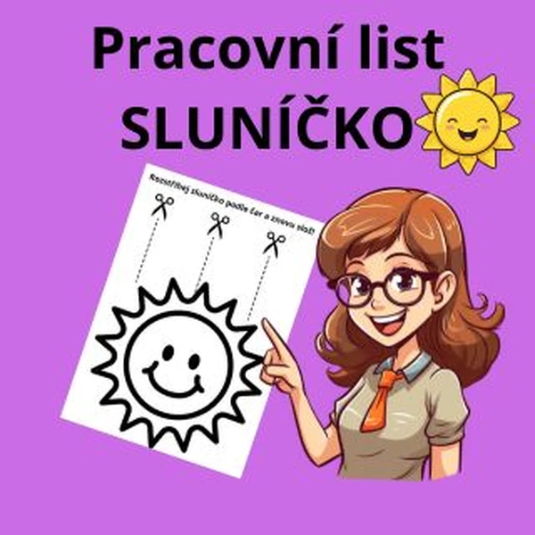 Sluníčko-pracovní list ke stříhání