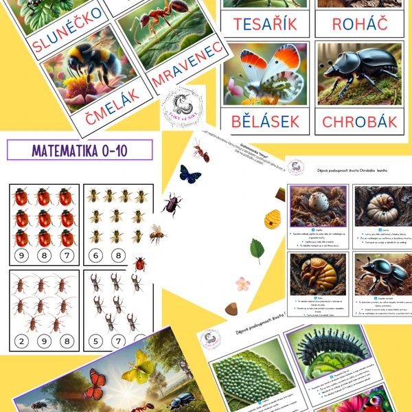Probouzení broučků + Montessori třísložkové karty
