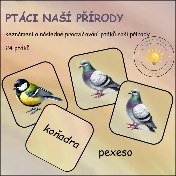 PTÁCI NAŠÍ PŘÍRODY - pexeso