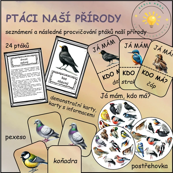 PTÁCI NAŠÍ PŘÍRODY - sada aktivit