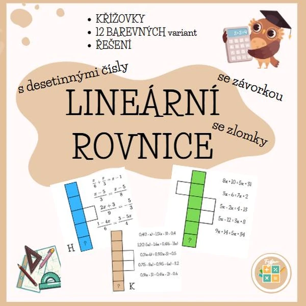 LINEÁRNÍ ROVNICE - křížovky