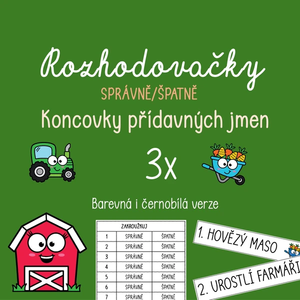 ROZHODOVAČKY - Koncovky přídavných jmen