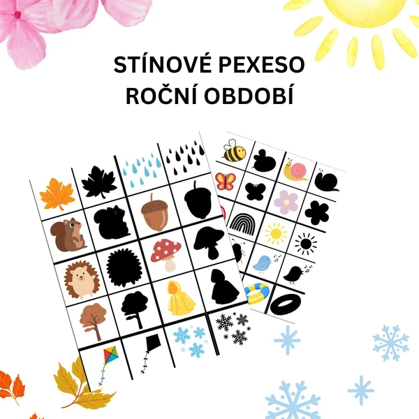 Stínové pexeso - roční období