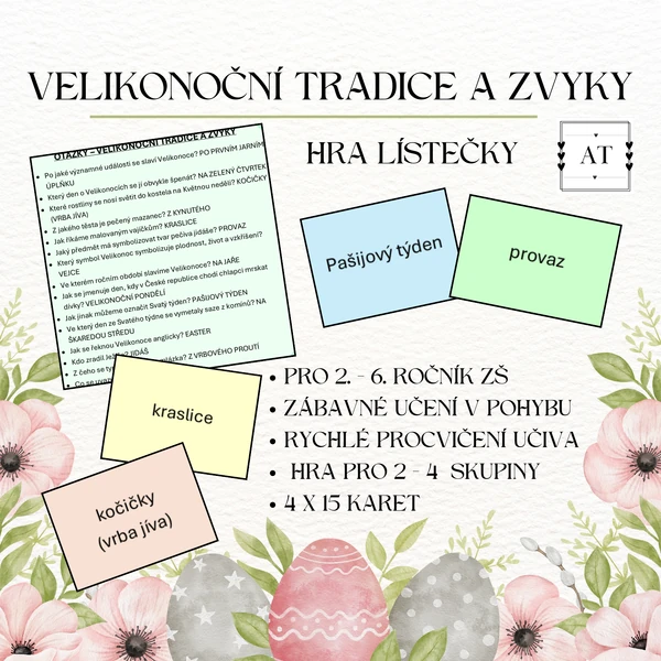 Velikonoční tradice a zvyky - hra lístečky