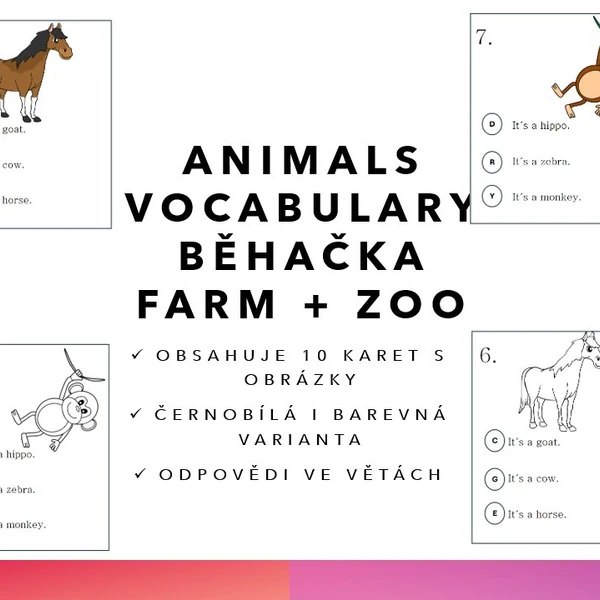 Animals vocabulary běhačka