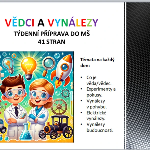 Týdenní příprava do MŠ: Vědci a vynálezy