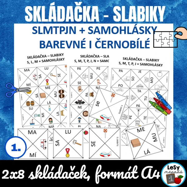 Slabiky - čtvercové skládačky