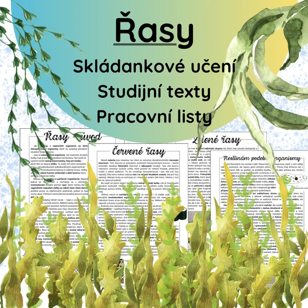 Řasy - skládankové učení