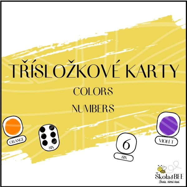 Třísložkové karty - barvy, číslice