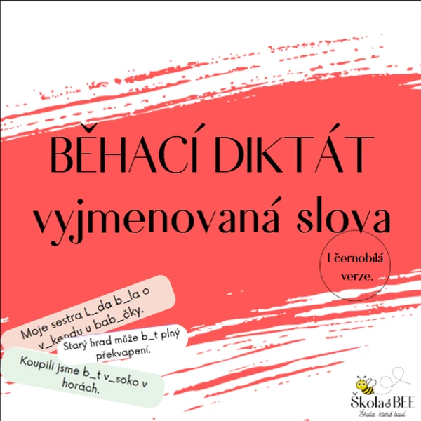 Běhací diktát - vyjmenovaná slova (pro 4. a 5. ročník)