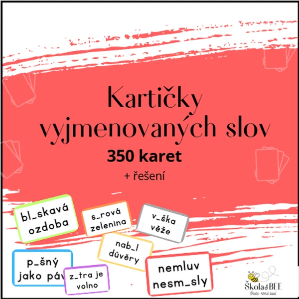 Kartičky vyjmenovaných slov - 350 karet
