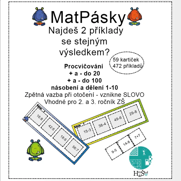 MatPásky - počítání do 20,100, malá násobilka 