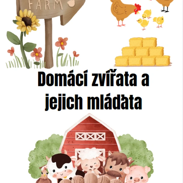 Domácí zvířata a jejich mláďata - Pexeso