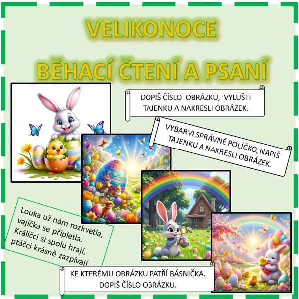VELIKONOCE - běhací čtení a psaní