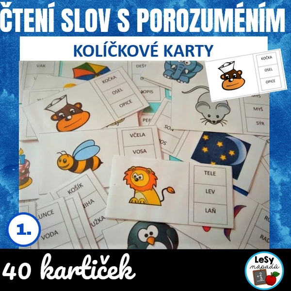 Čtení slov s porozuměním - kolíčkovky