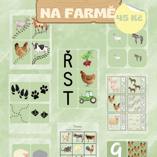 🐮🐷🐴 ZVÍŘÁTKA NA FARMĚ – HRAVÝ MATERIÁL PRO MŠ 🐔🐑🐾