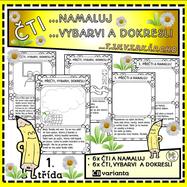 ČTI...A NAMALUJ...A VYBARVUJ , DOMALUJ- 1. TŘÍDA