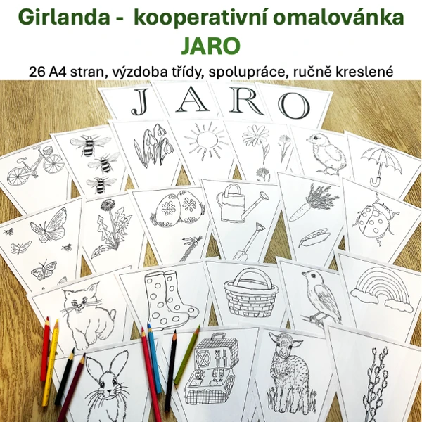 Girlanda - kooperativní omalovánka JARO
