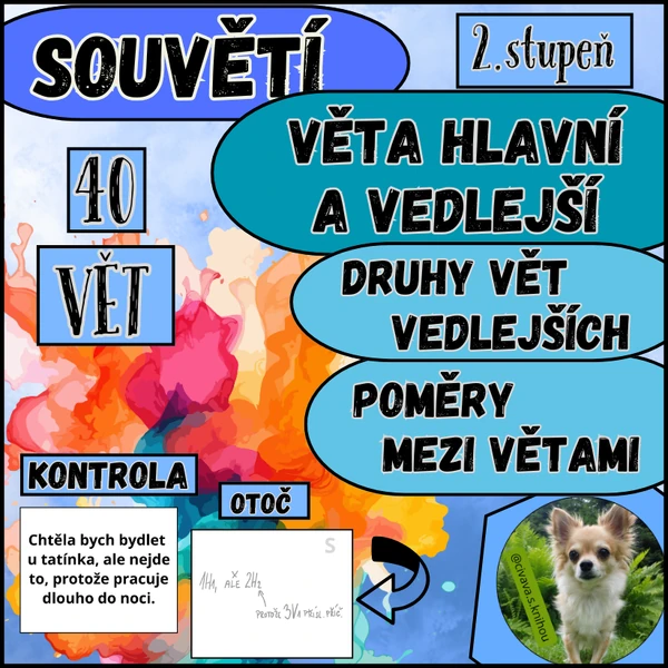 Souvětí - věta hlavní, vedlejší, druhy vět, poměry